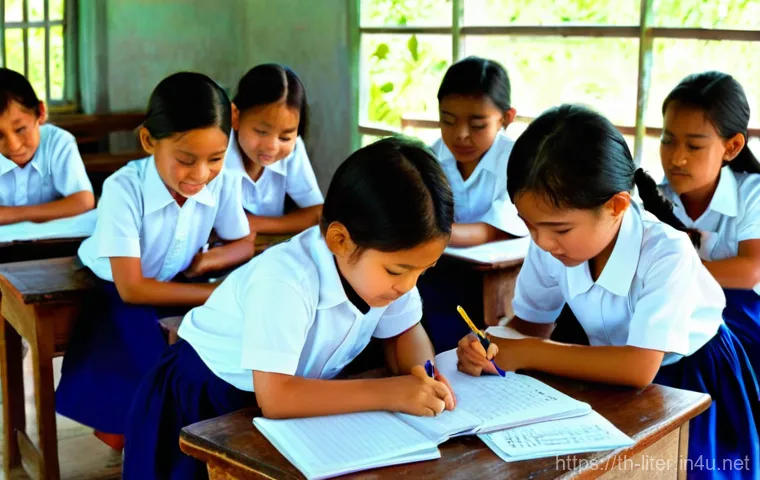 문해교육사와 교육 봉사 사례 - **Prompt 1: Rural Thai Classroom - The Joy of Literacy**
    A heartwarming and brightly lit scene i...